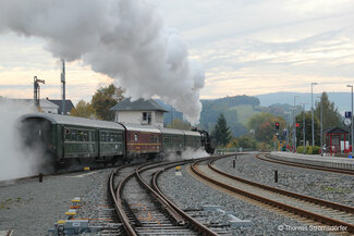 Dampflok Ausfahrt Bahnhof Schwarzenberg